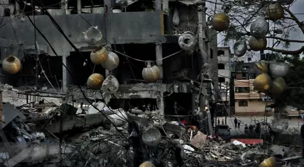 Destruction of entire buildings during Israeli bombardments in the Gaza Strip during 2023
