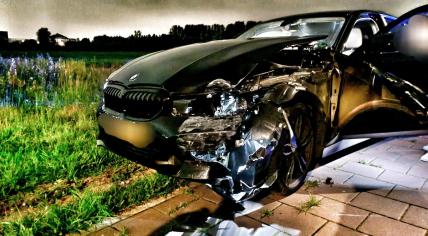 Car crashed during a street race in Amsterdam's Westelijk Havengebied, 1 June 2023