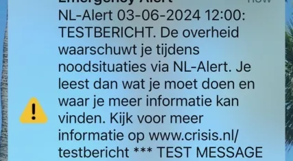 NL-Alert test message sent at noon on 3 June 2024