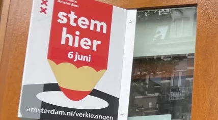 Polling station in Amsterdam for the European Parliament elections on 6 June 2024