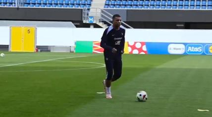 Kylian Mbappe during the France training session on June 20, 2024.