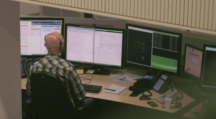 Inside the OCCR railroad control center in Utrecht. February 2016