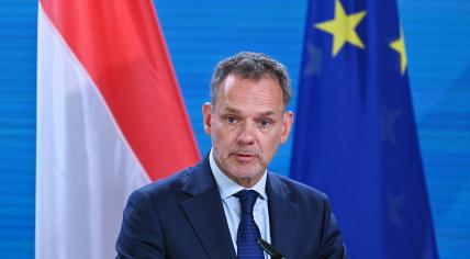 Dutch Foreign Minister Caspar Veldkamp looks on as he addresses a joint press conference with German Foreign Minister after talks at the Foreign Office in Berlin on July 23, 2024.