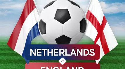 Netherlands vs England national teams football match competition concept