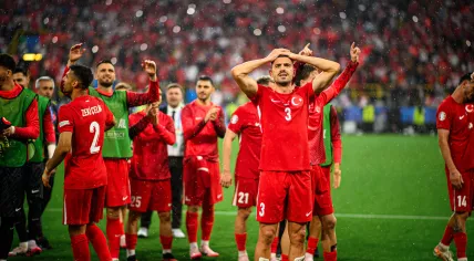 Turkish defender Merih Demiral during the EURO 2024 football match against Georgia at Signal Iduna Park in Dortmund. 18 June 2024