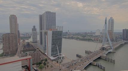 Dark clouds begin to form over Rotterdam during a Code Orange storm warning. 9 July 2024