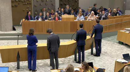Prime Minister Dick Schoof defends his Cabinet during his first debate in front of the Tweede Kamer, the lower house of Parliament. 4 July 2024