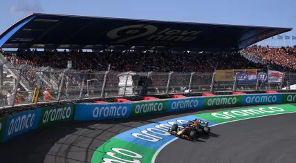 Red Bull Racing's Dutch driver Max Verstappen drives during the Formula One Dutch Grand Prix at The Circuit Zandvoort, western Netherlands, on August 25, 2024. 