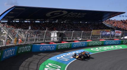 Red Bull Racing's Dutch driver Max Verstappen drives during the Formula One Dutch Grand Prix at The Circuit Zandvoort, western Netherlands, on August 25, 2024. 