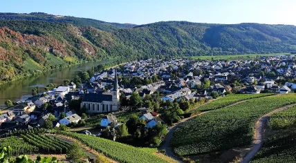 Aerial view of Kroev in the German state of Rhineland-Palatinate, 20 August 2022