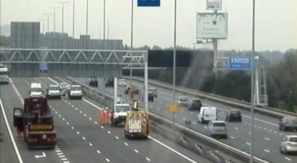 Road works on the A10 in Amsterdam, 14 August 2024