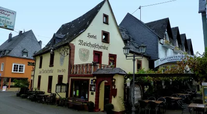 The Reichsschenke Zum Ritter Götz in Kroev, Germany, before its collapse on 6 August 2024