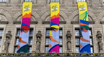 Banners for the Tour de France Femmes in Rotterdam, August 2024