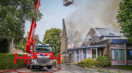 Firefighters fighting a fire at the Regenboogkerk in Epe, 20 August 2024