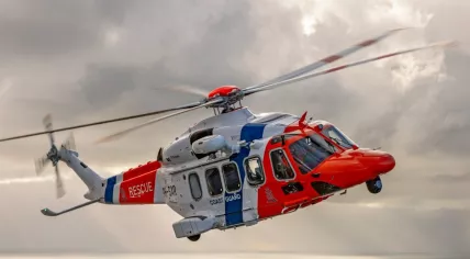 A coast guard helicopter