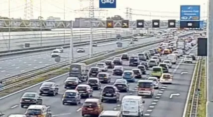 Traffic on the A2 from Den Bosch toward Utrecht, 26 August 2024