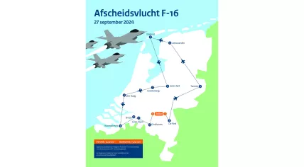 A map showing the F-16's route during their last flight in the Netherlands on Friday, September 27, 2024.