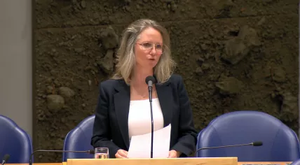 Health Minister Fleur Agema (PVV) arguing that the Netherlands should stockpile Mpox vaccines instead of sharing them with African nations to stop an outbreak, as the World Health Organization recommended. 11 September 2024