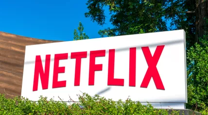 Establishing shot of Netflix Headquarters in silicon valley, california.