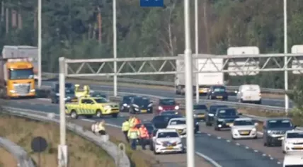 An accident on the A58 toward Eindhoven at Best, 20 September 2024