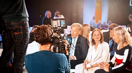 Nicolien van Vroonhoven and Pieter Omtzigt at the first NSC membership meeting