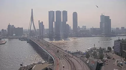 A Dutch Navy helicopter demonstration over the Nieuwe Maas River during World Port Days in Rotterdam. 6 September 2024