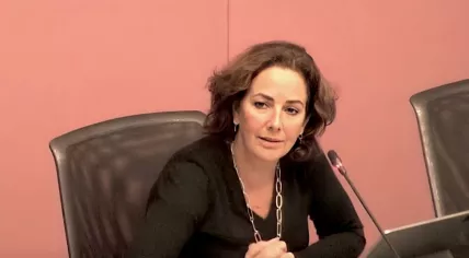 Amsterdam Mayor Femke Halsema presiding over a City Council meeting on 9 October 2024.