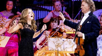 Emma Kok and André Rieu during a New Year's show in the Ziggo Dome in Amsterdam, 1 January 2024