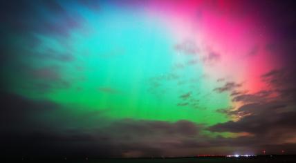 The Northern Lights above Delfzijl in Groningen, 10 October 2024