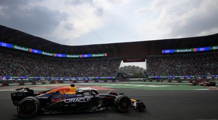 Red Bull Racing's Dutch driver Max Verstappen races during the Mexico City Grand Prix at the Hermanos Rodriguez racetrack, in Mexico City on October 27, 2024. 