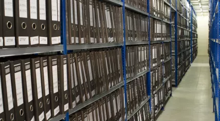 Archives - shelves filled with folders and files