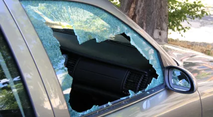 Car with a broken window