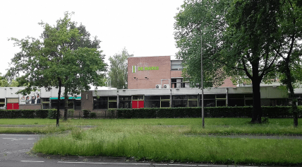 School building of the Etty Hillesum Lyceum location De Marke North in Deventer, 6 June 2019