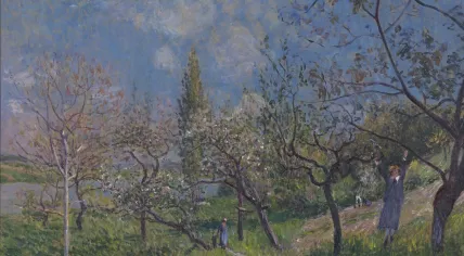 Un verger au printemps (1881) by Alfred Sisley