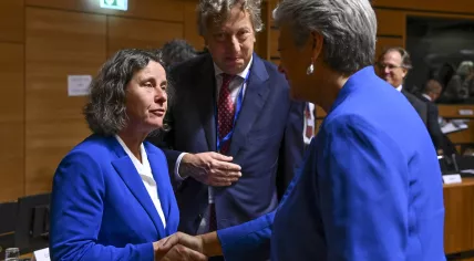 Marjolein Faber and Ylva Johansson meet at the EU Justice and Home Affairs Council meeting. 10 October 2024