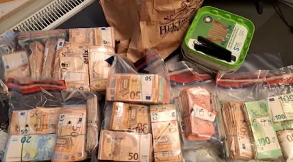 Cash seized by the German police during an international drug bust in Germany, the Netherlands, and Belgium, 10 October 2024