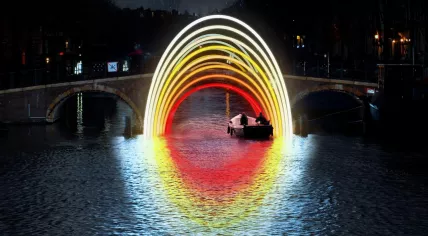 Artist impression of a light artwork created for the 13th edition of the Amsterdam Light Festival, November 2024