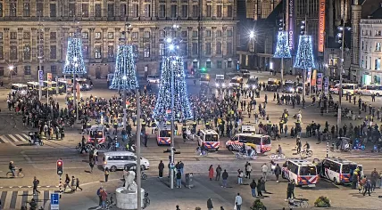 Pro Palestine protest on Dam Square, Amsterdam, November 13, 2024.