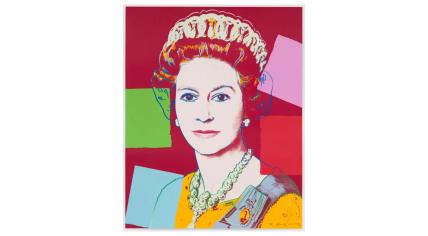 Queen Elizabeth II of the United Kingdom, one of a series from Andy Warhol’s 1985 work, Reigning Queens