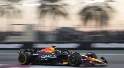 Red Bull driver Max Verstappen of the Netherlands in action during the Formula One Abu Dhabi Grand Prix at the Yas Marina Circuit in Abu Dhabi, UAE, Sunday, Dec. 8, 2024.