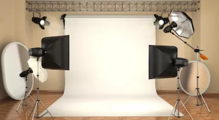Photoshoot studio set-up.