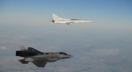 Dutch F-35 fighter jets flying through the sky