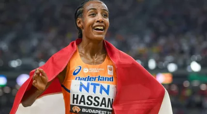 Sifan Hassan on the eight day of the 2023 World Athletics Championships.