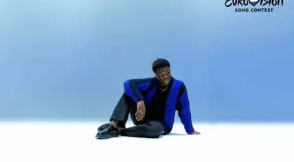 Claude Kiambe, better known only by his first name, during a photoshoot to announce the Dutch entry for the 2025 Eurovision Song Contest