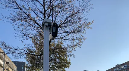 A mobile speed camera in Amsterdam