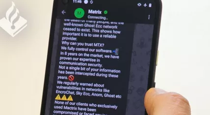 Image of Matrix's encrypted messaging service.