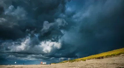 Stormy Dutch coast.