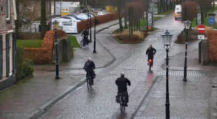 Fighting against the wind from Storm Floriane in Elburg. 6 January 2025