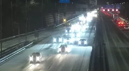 The icy A10-West road in Amsterdam on January 9, 2025.