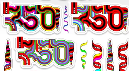 Specially made PostNL postage stamps to commemorate the 750th year of Amsterdam's existence